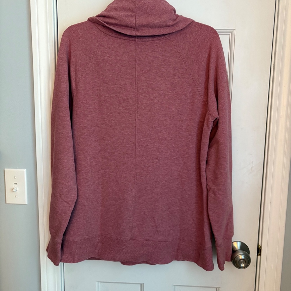 LLBean Rose pink cowl neck pullover, Size L - Picture 2 of 4